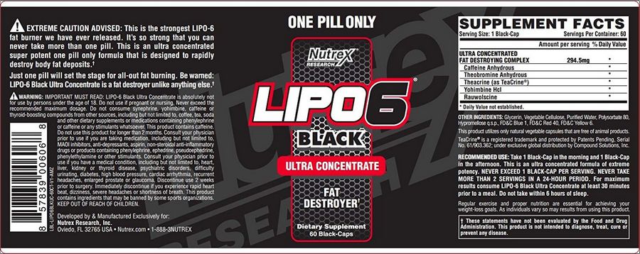lipo 6 black ingredients